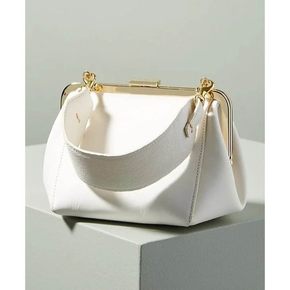 Clare V. Le Box Bag White Leather Small